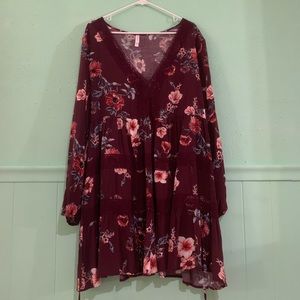 Floral long sleeved dress.